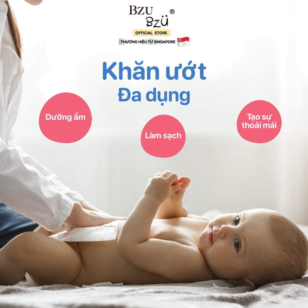 Khăn ướt dịu nhẹ Bzu Bzu 80 tờ - hình 6