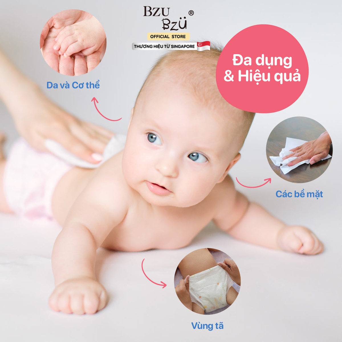 Khăn ướt dịu nhẹ Bzu Bzu 80 tờ - hình 7