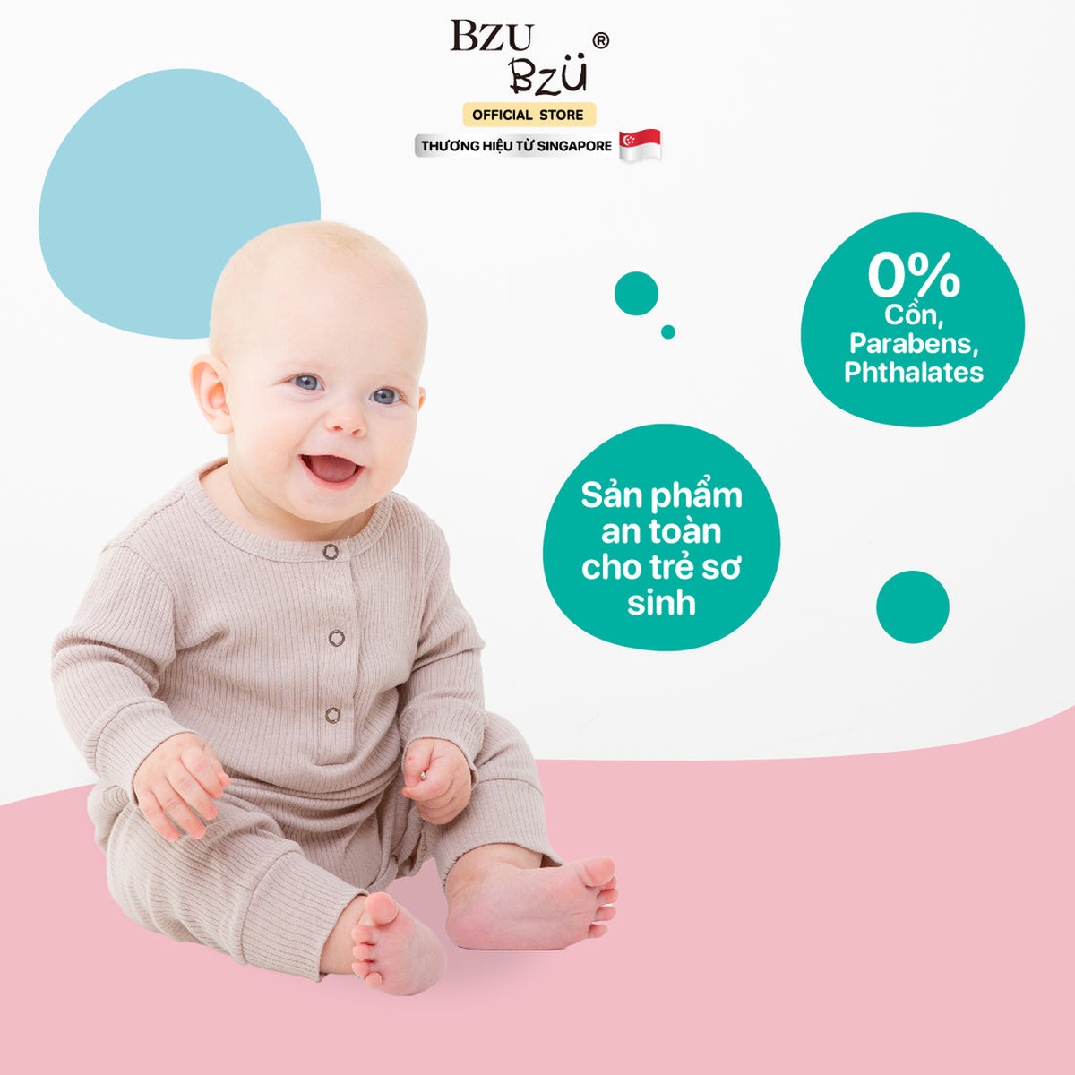 Khăn ướt kháng khuẩn Bzu Bzu 30 tờ - góc nghiêng