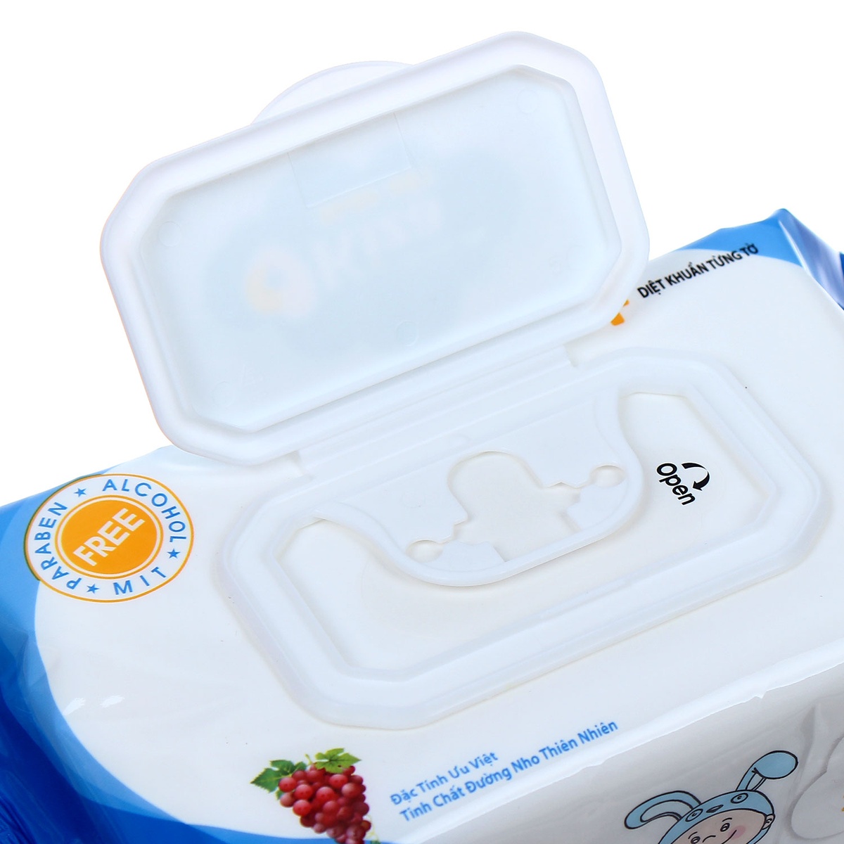 Khăn ướt Kiza 100 tờ có nắp - góc nghiêng