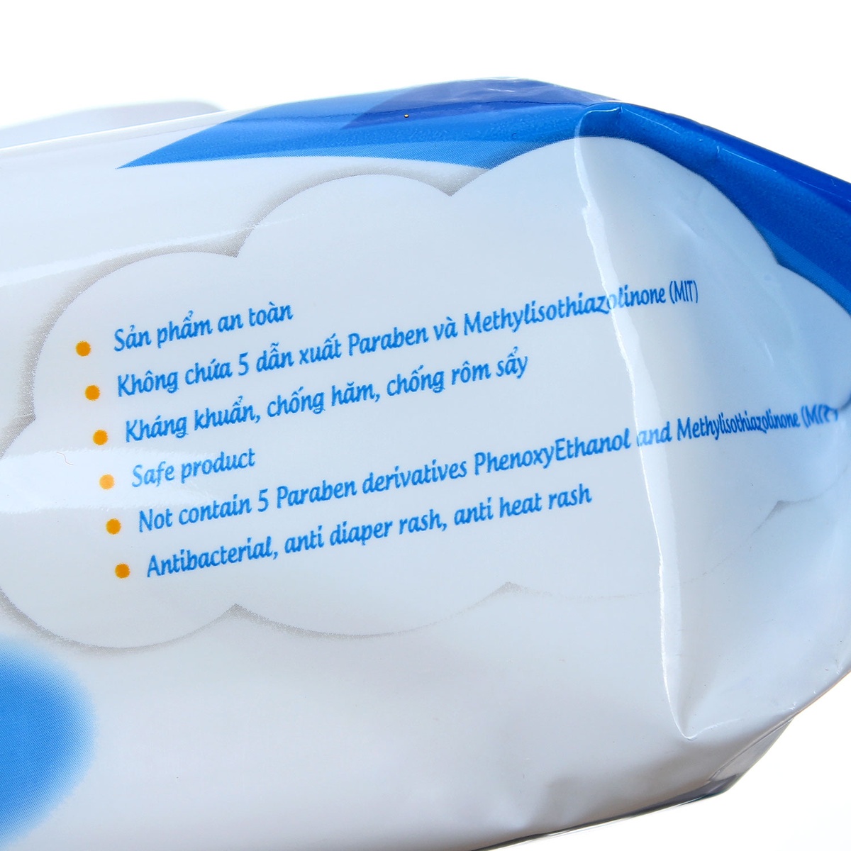 Khăn ướt Kiza 100 tờ có nắp - mặt sau