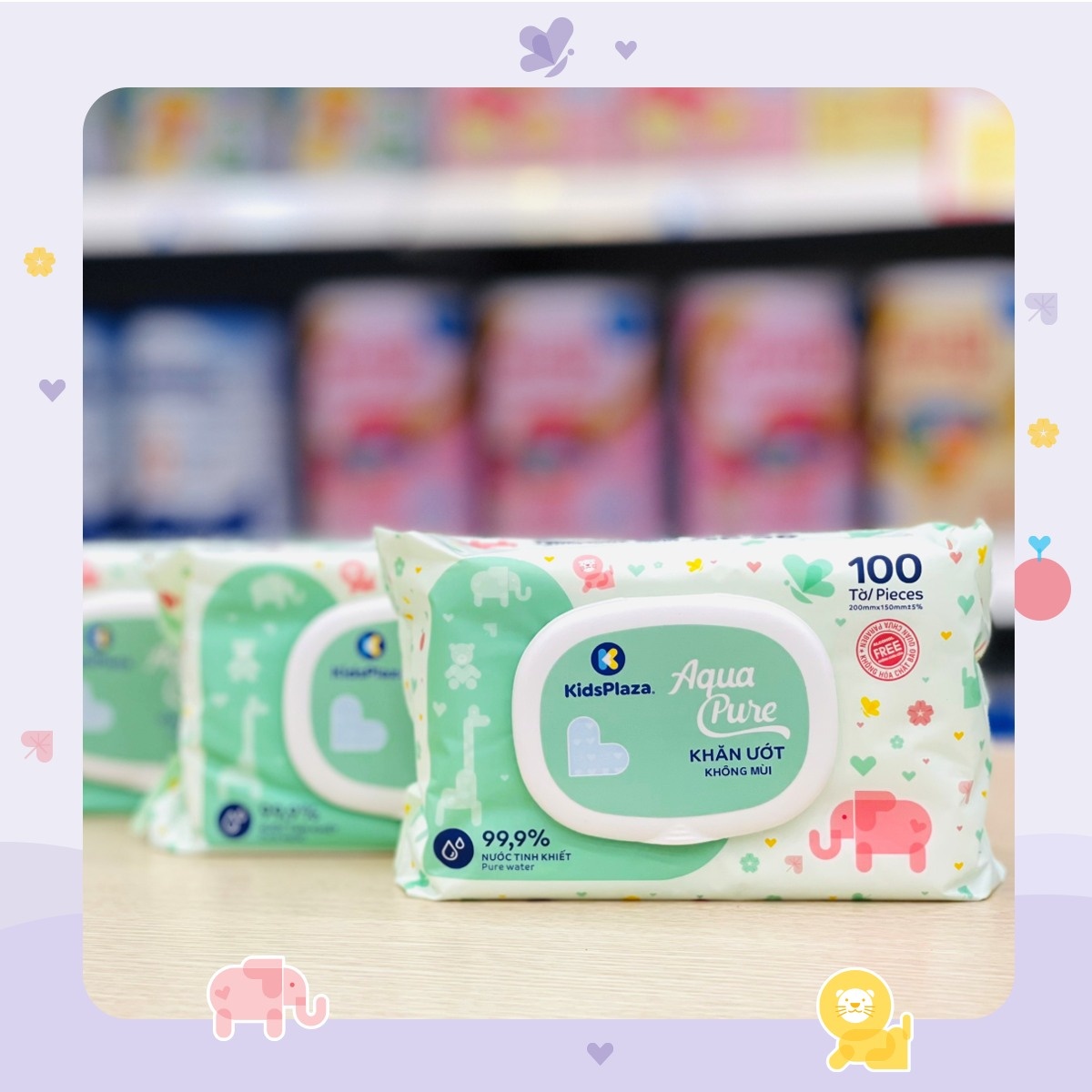 Khăn ướt tinh khiết KidsPlaza 100 tờ - hình 8