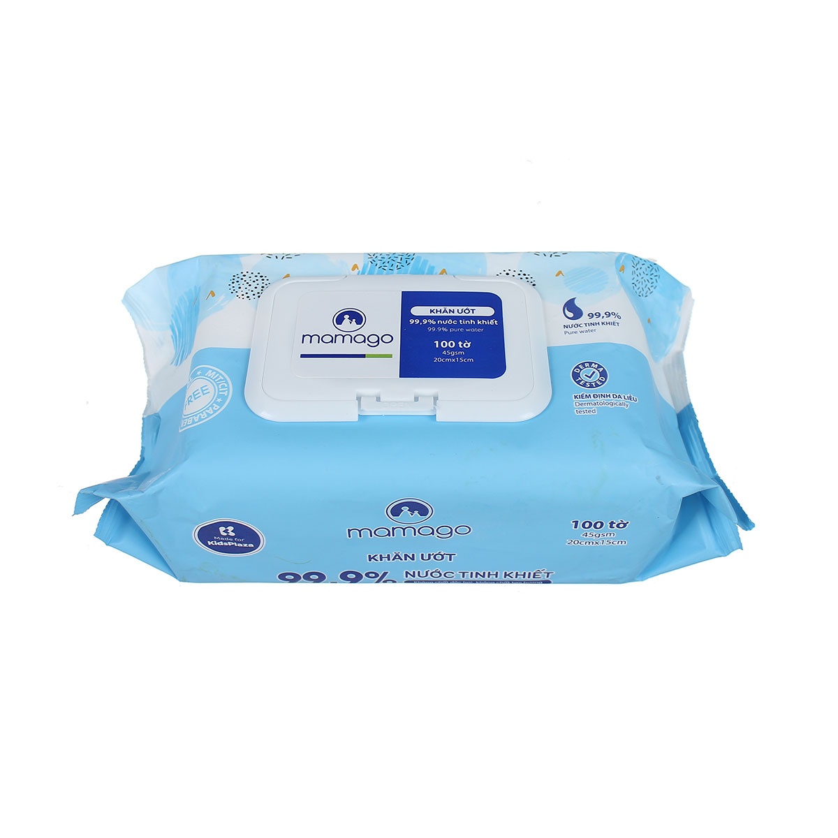 Khăn ướt tinh khiết Mamago 100pcs MMG - mặt phải