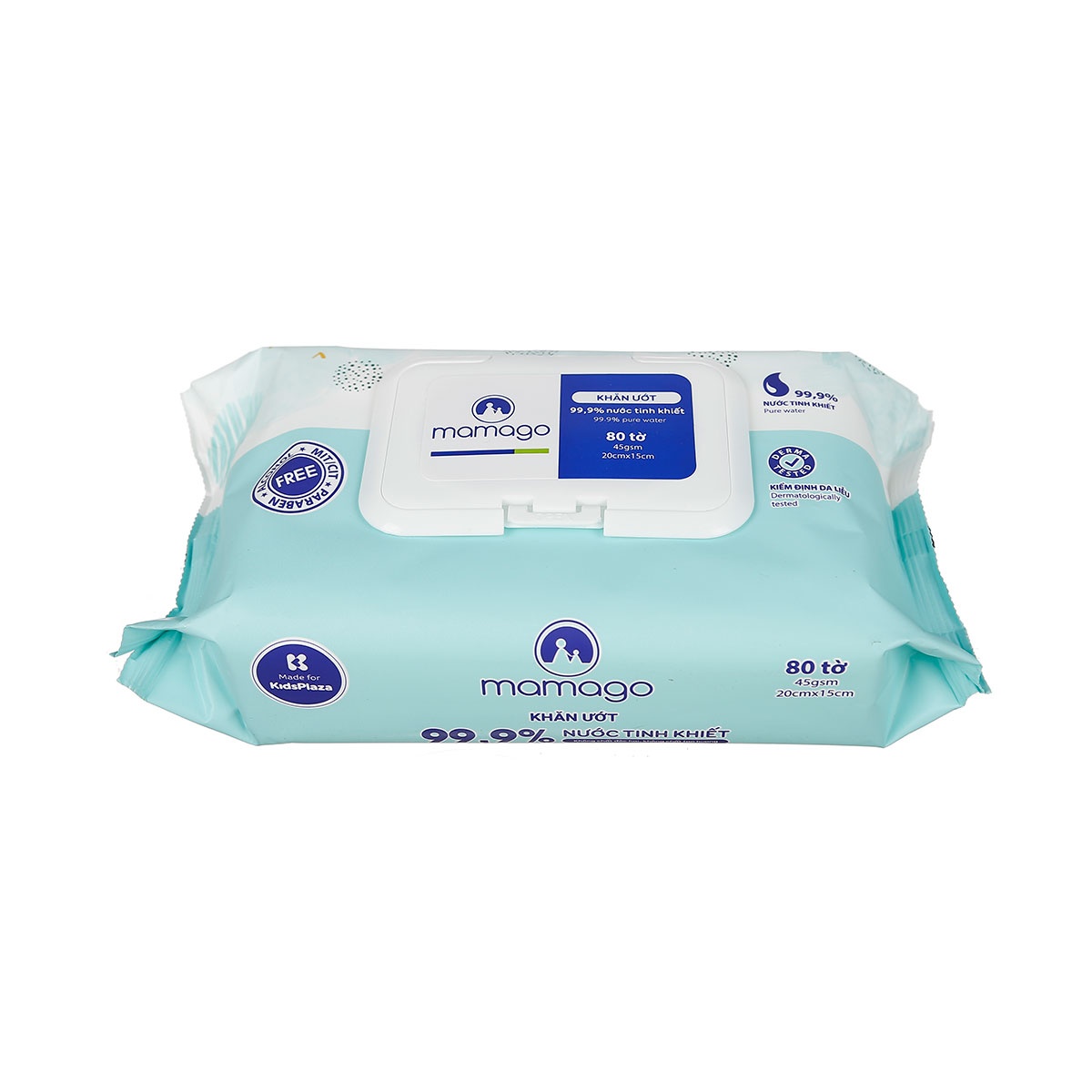 Khăn ướt tinh khiết Mamago 80pcs MMG - mặt sau