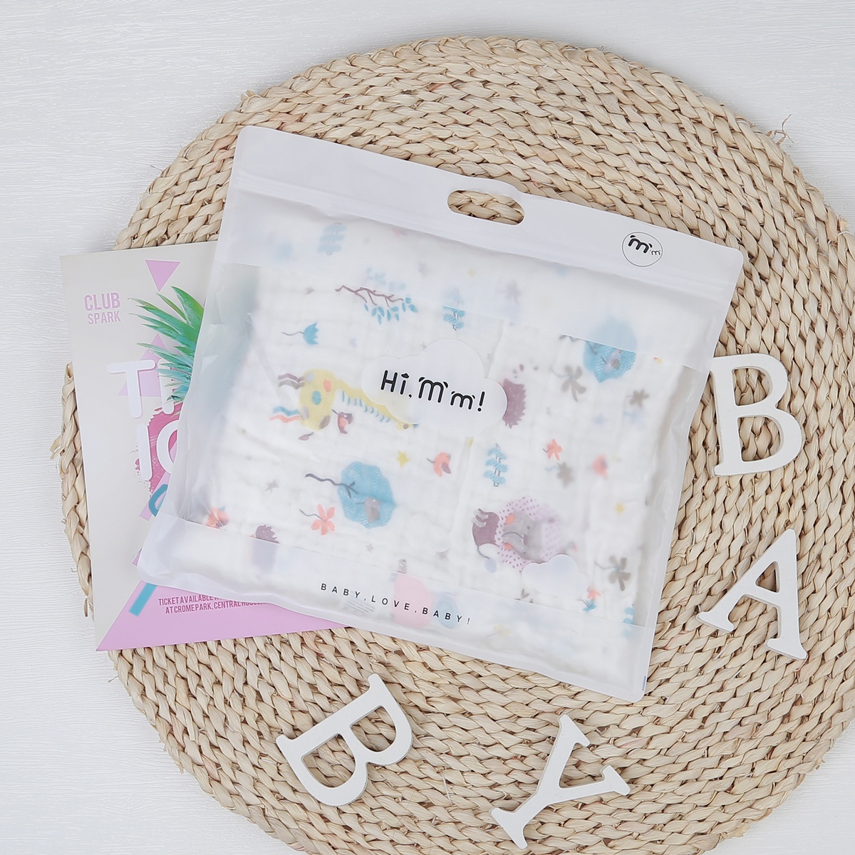 Khăn xô nhăn in hình AC22 (6 lớp) - mặt phải