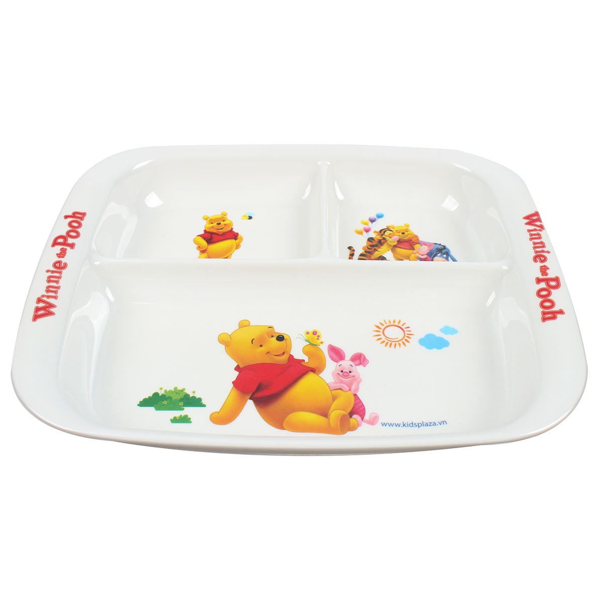 Khay ăn cho bé 3 ngăn Kiza - Pooh BT03 - mặt sau
