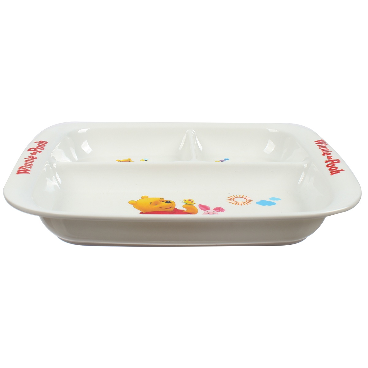 Khay ăn cho bé 3 ngăn Kiza - Pooh BT03 - mặt phải