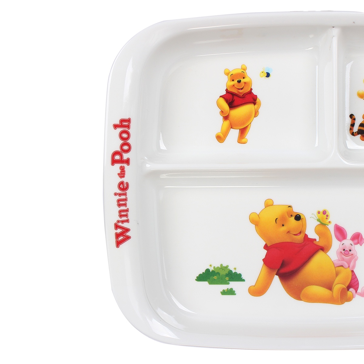 Khay ăn cho bé 3 ngăn Kiza - Pooh BT03 - góc nghiêng