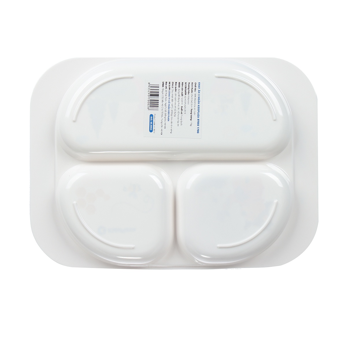 Khay ăn dặm 3 ngăn Kidsplaza BT002 (170g) - mặt sau