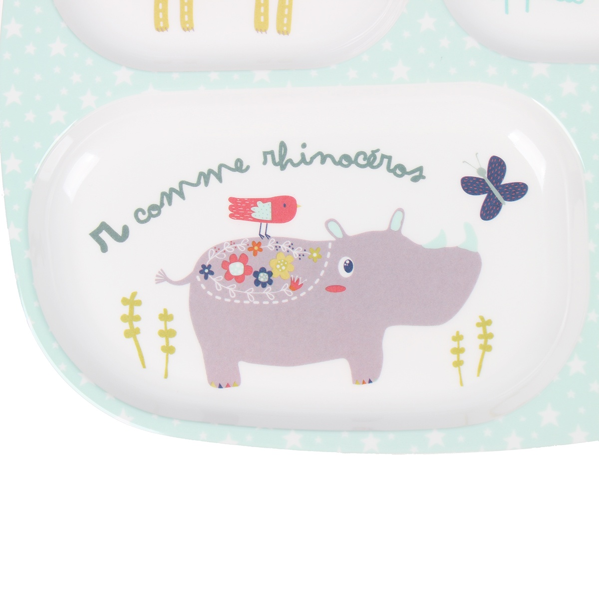 Khay ăn dặm 4 ngăn KidsPlaza U01 Forest Blue 180g - mặt phải