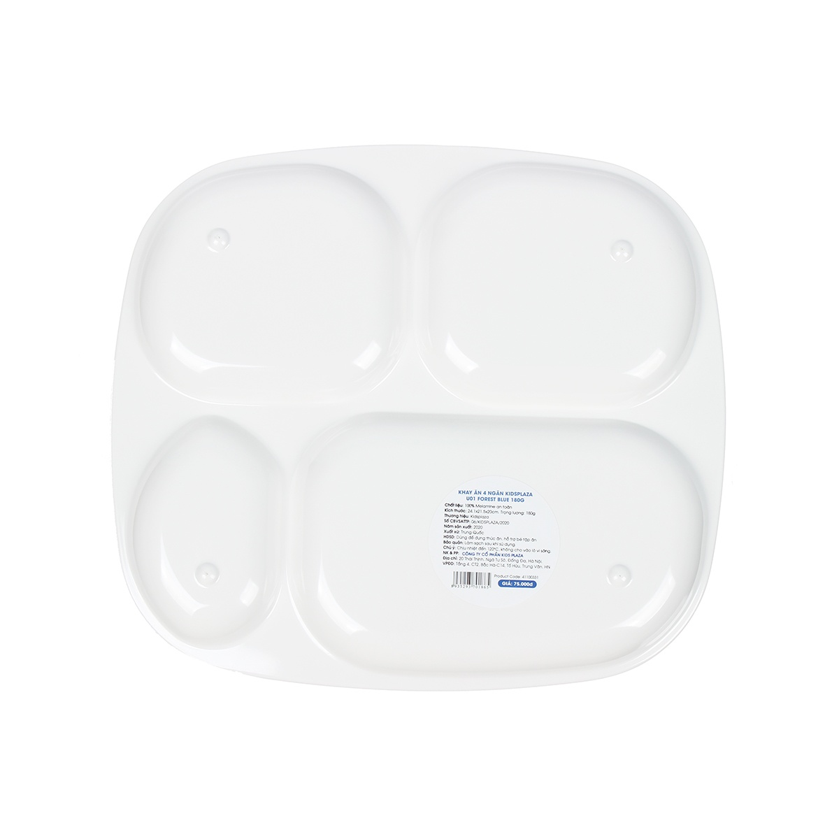 Khay ăn dặm 4 ngăn KidsPlaza U01 Forest Blue 180g - mặt sau