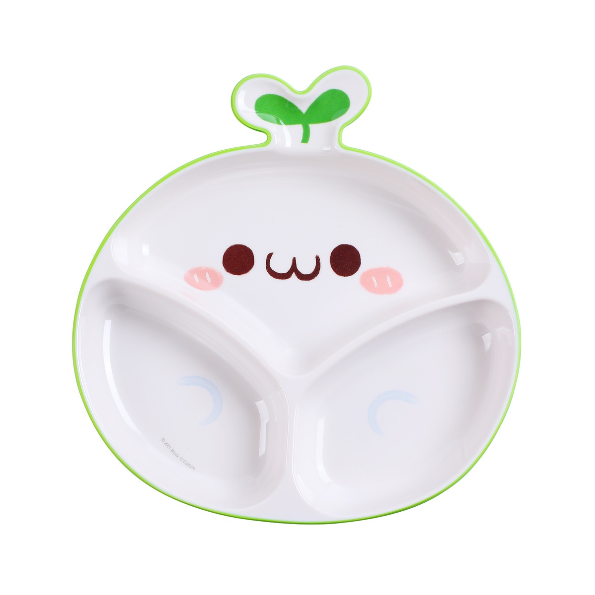 Khay ăn dặm Mamago Green Bear 3 ngăn 275g - mặt trái