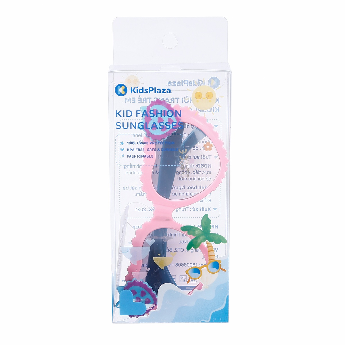 Kính thời trang KidsPlaza hình trái tim PK21-007 Pink - góc nghiêng