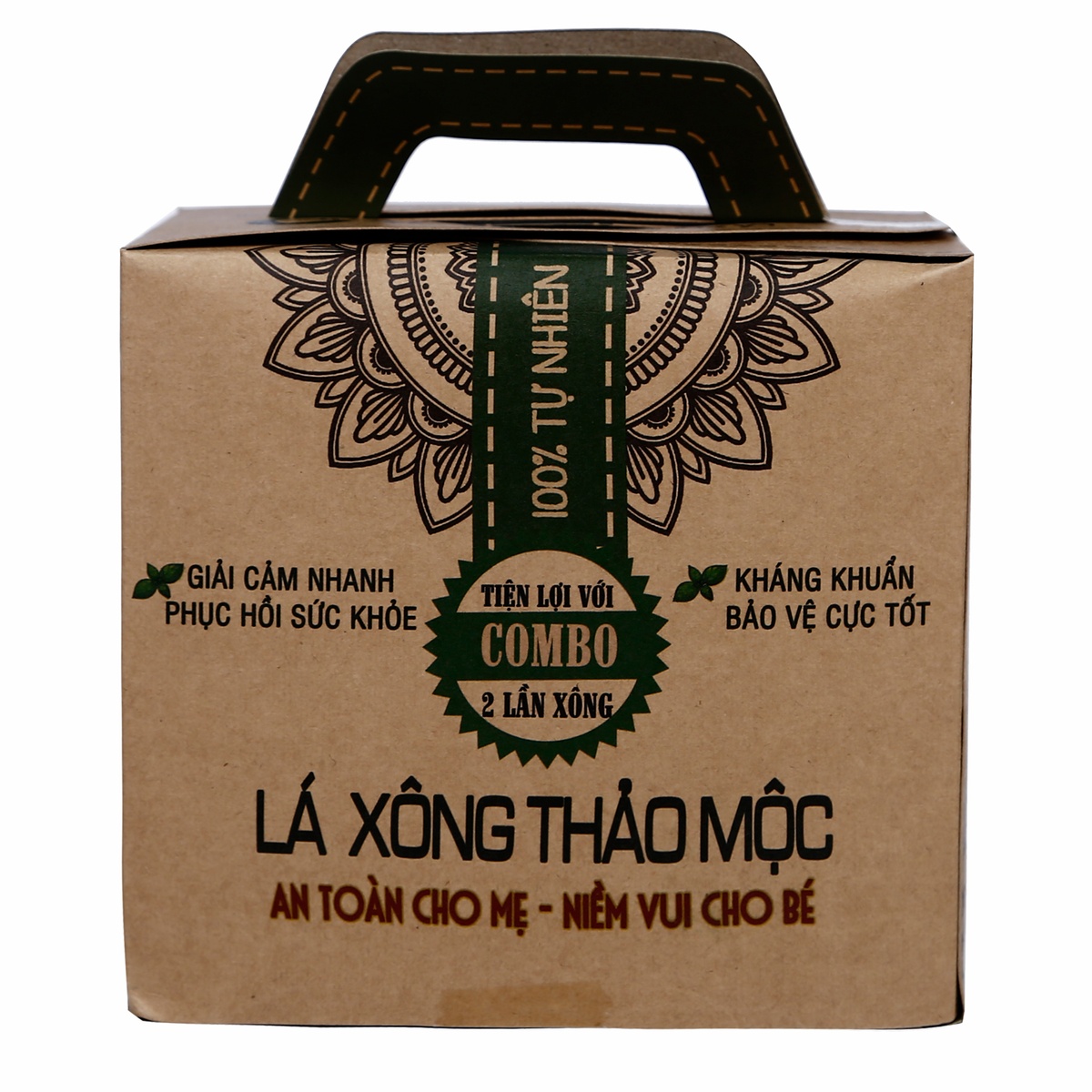 Lá xông thảo mộc Mệ Đoan 200gr - mặt trái