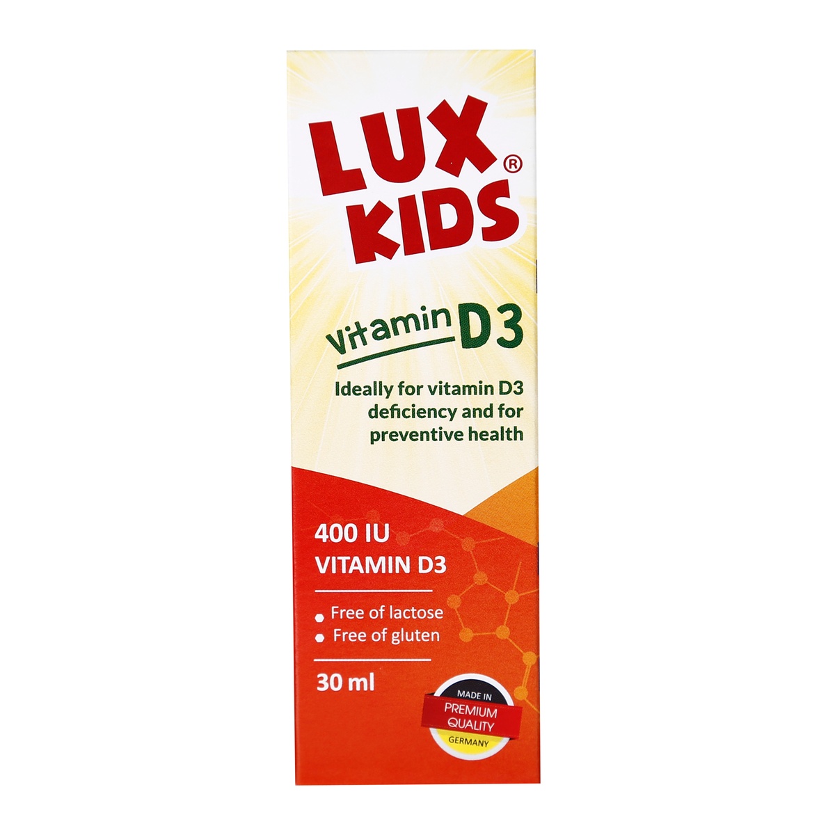 LUXKIDS - Vitamin D3 30ml - góc nghiêng