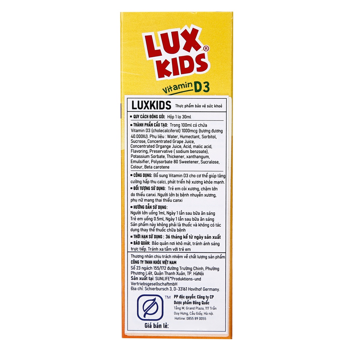 LUXKIDS - Vitamin D3 30ml - hình 7