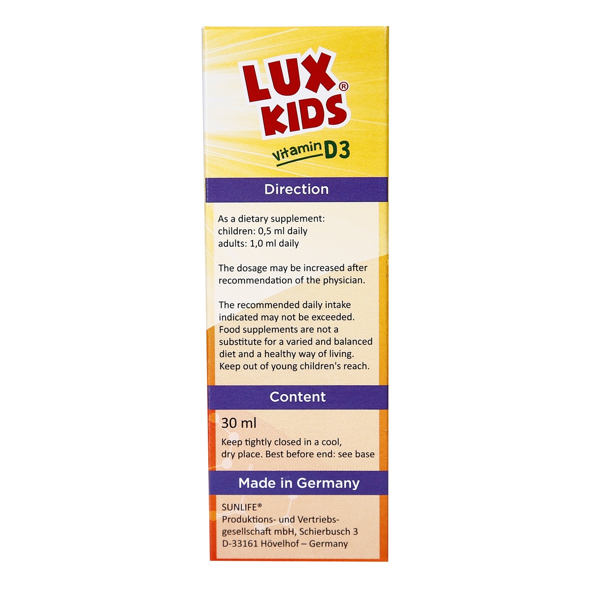 LUXKIDS - Vitamin D3 30ml - hình 8