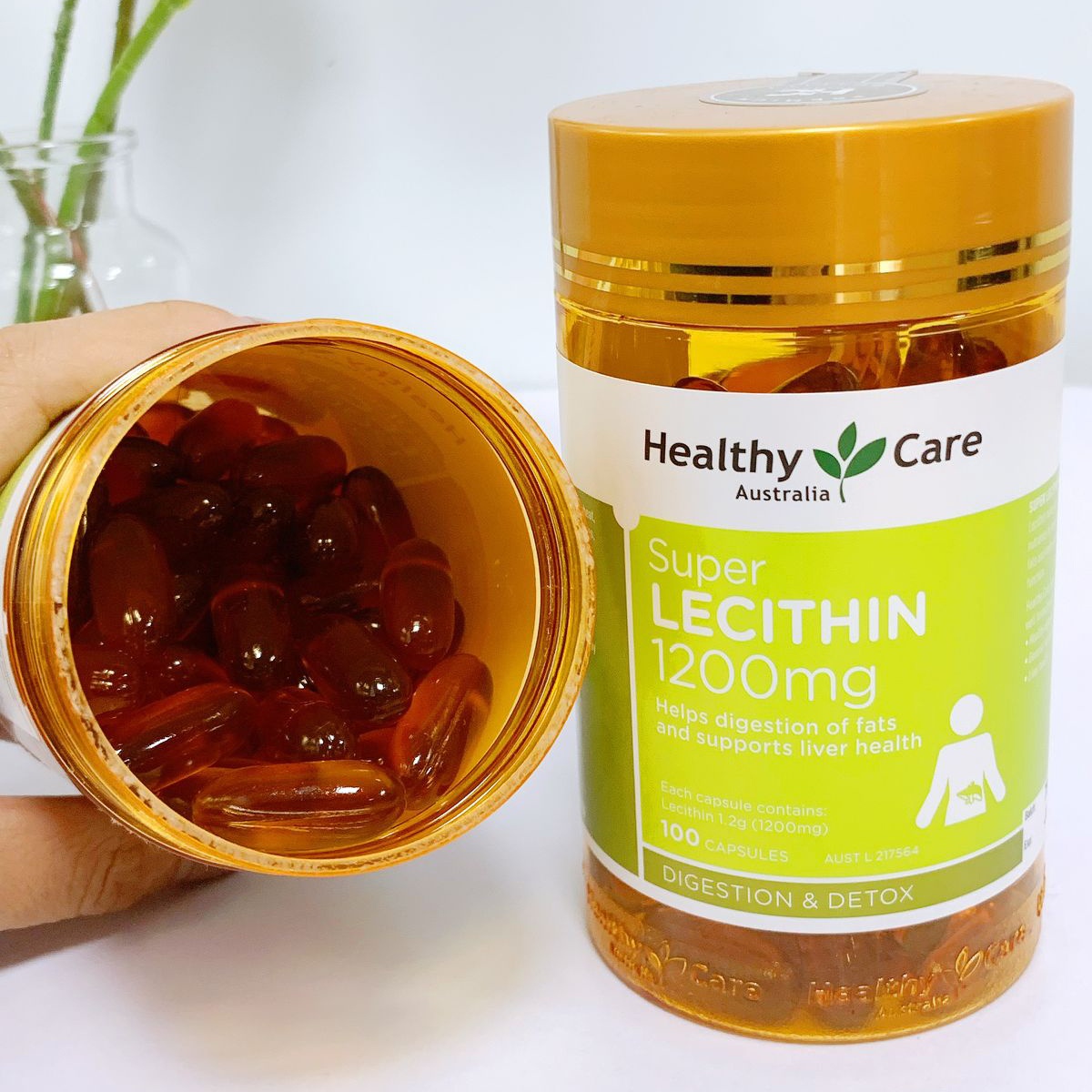 Mầm đậu nành Healthy Care Lecithin 1200mg - mặt phải