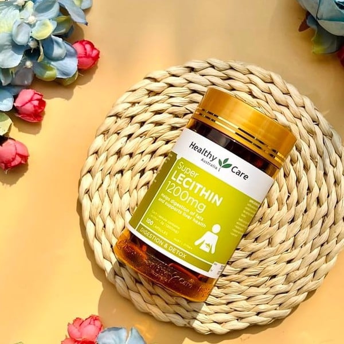 Mầm đậu nành Healthy Care Lecithin 1200mg - góc nghiêng