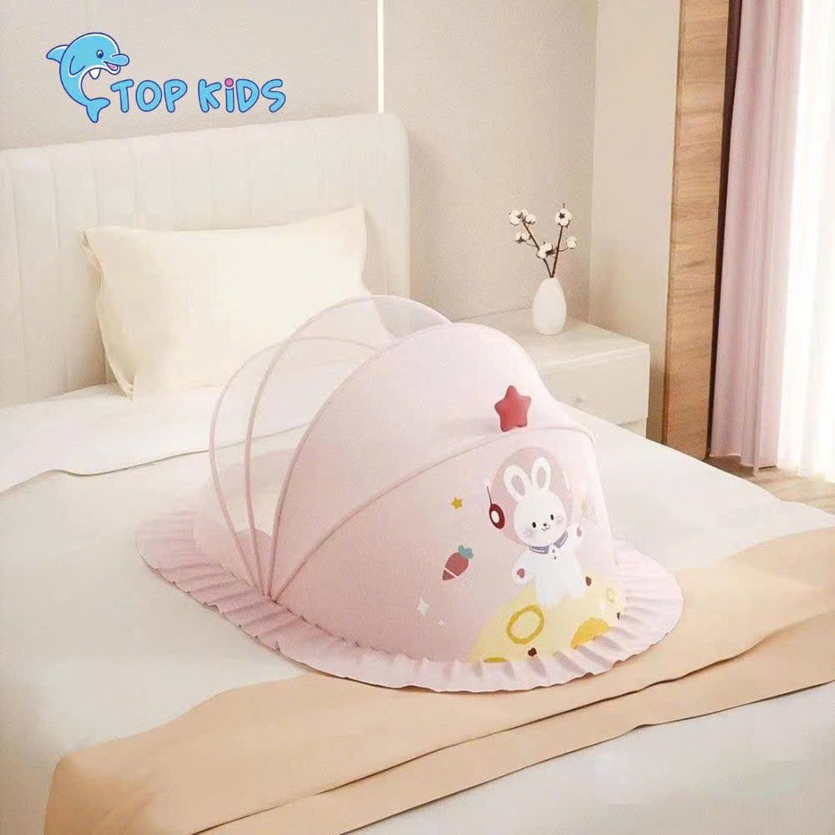 Màn chụp bé gái hình in ngộ nghĩnh AC22 (Mẫu ngẫu nhiên) - mặt trái