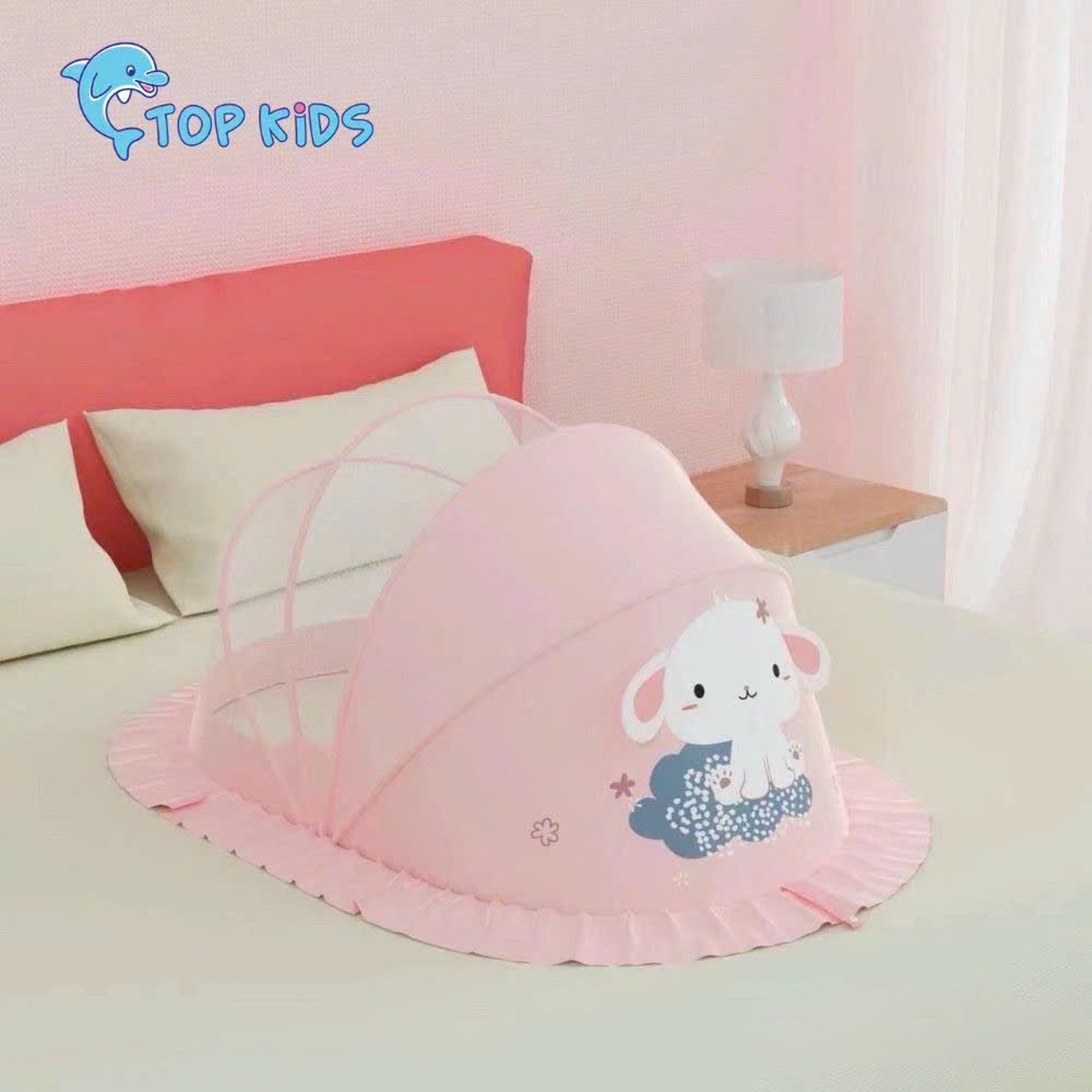 Màn chụp bé gái hình in ngộ nghĩnh AC22 (Mẫu ngẫu nhiên) - mặt sau