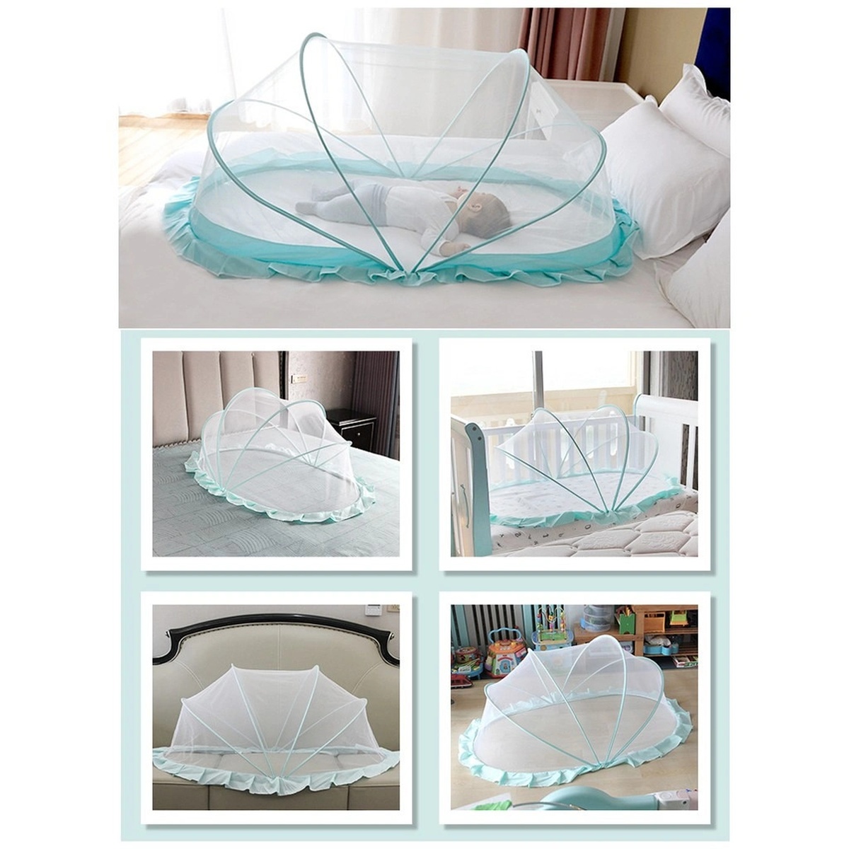 Màn chụp KidsPlaza có viền size M 22K-M006 (Xanh) - mặt trái