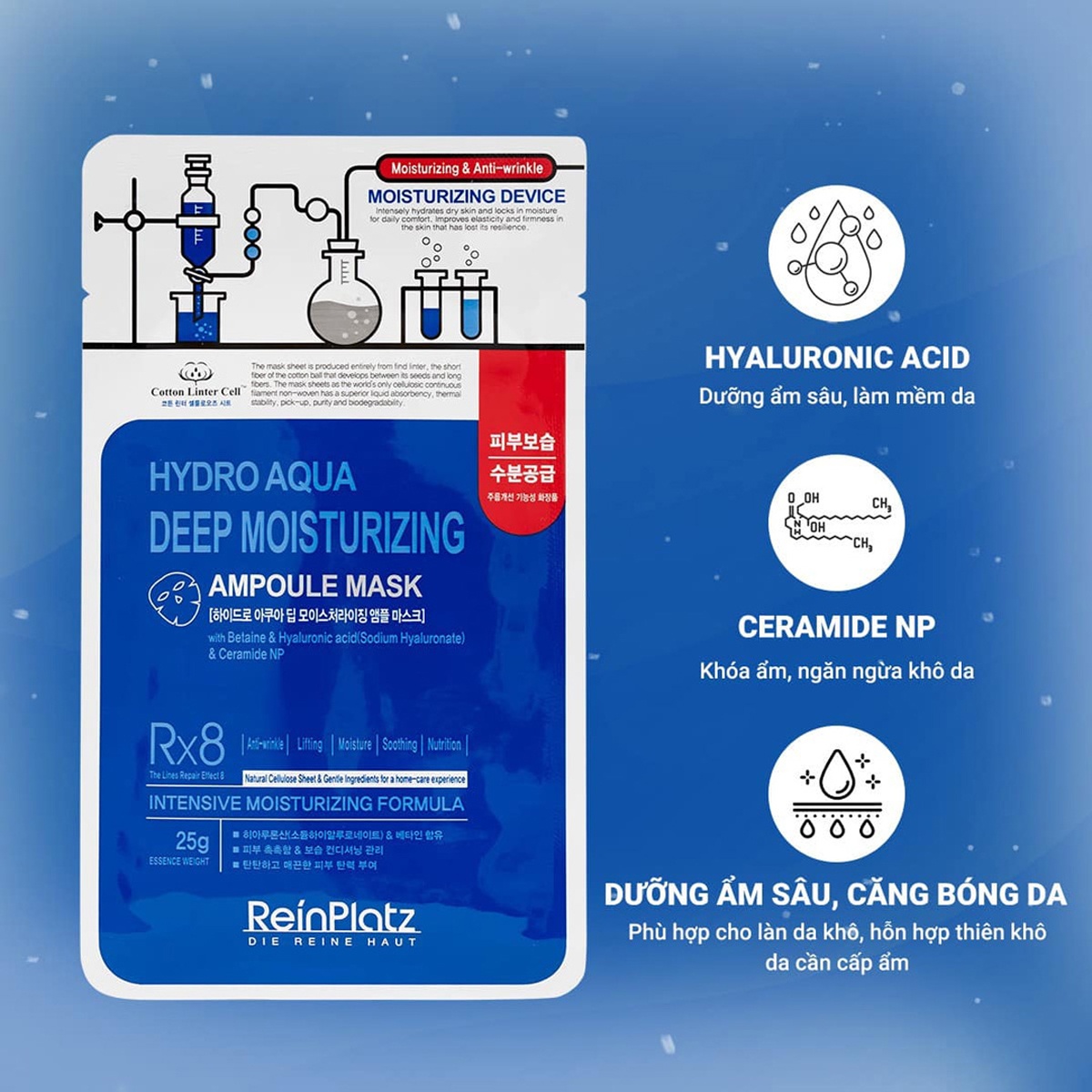 Mặt nạ ReinPlatz cấp ẩm chuyên sâu - mặt trái