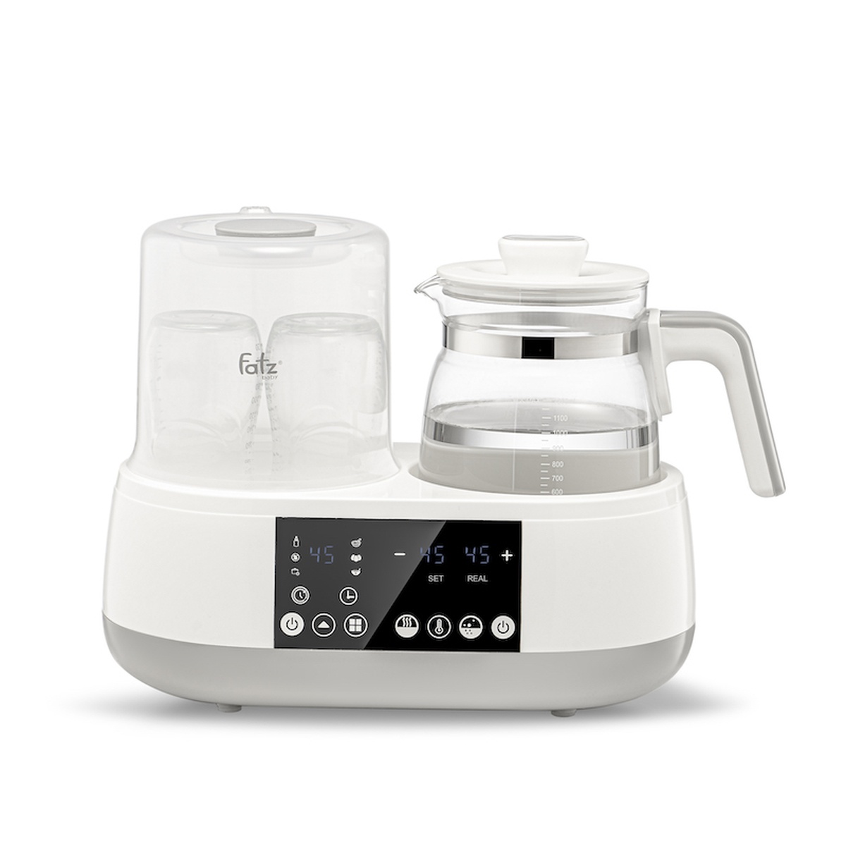Máy đa năng điện tử tiệt trùng, hâm sữa, đun nước nóng Multimax 1 Fatzbaby FB9002SJ - mặt trái