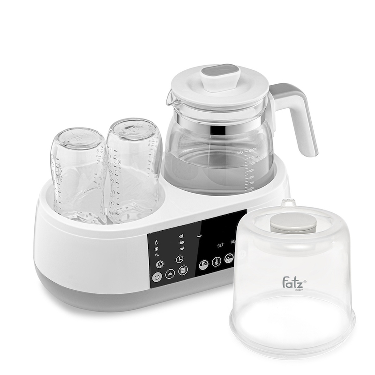 Máy đa năng điện tử tiệt trùng, hâm sữa, đun nước nóng Multimax 1 Fatzbaby FB9002SJ - mặt phải