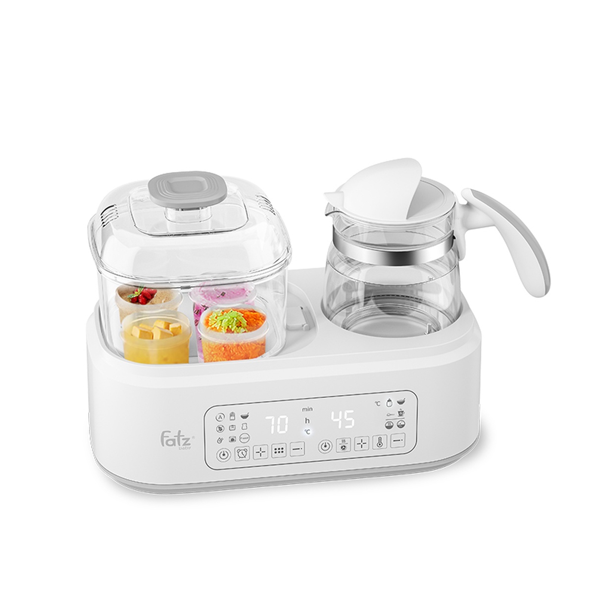 Máy đa năng điện tử tiệt trùng, hâm sữa, nấu cháo, đun nước Multimax 2 Plus FatzBaby FB9025SL - mặt sau