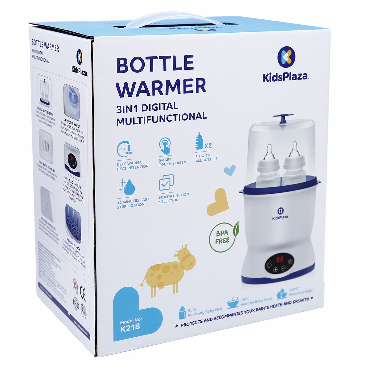 Máy hâm sữa 3in1 Kidsplaza Digital K218 - mặt phải