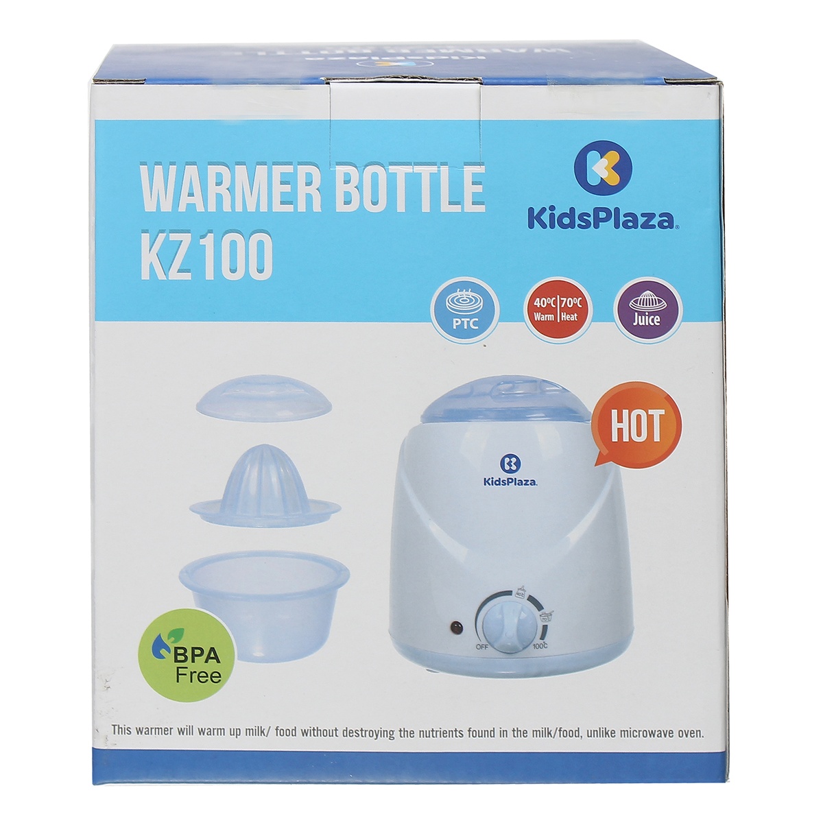 Máy hâm sữa KidsPlaza KZ100 - mặt sau