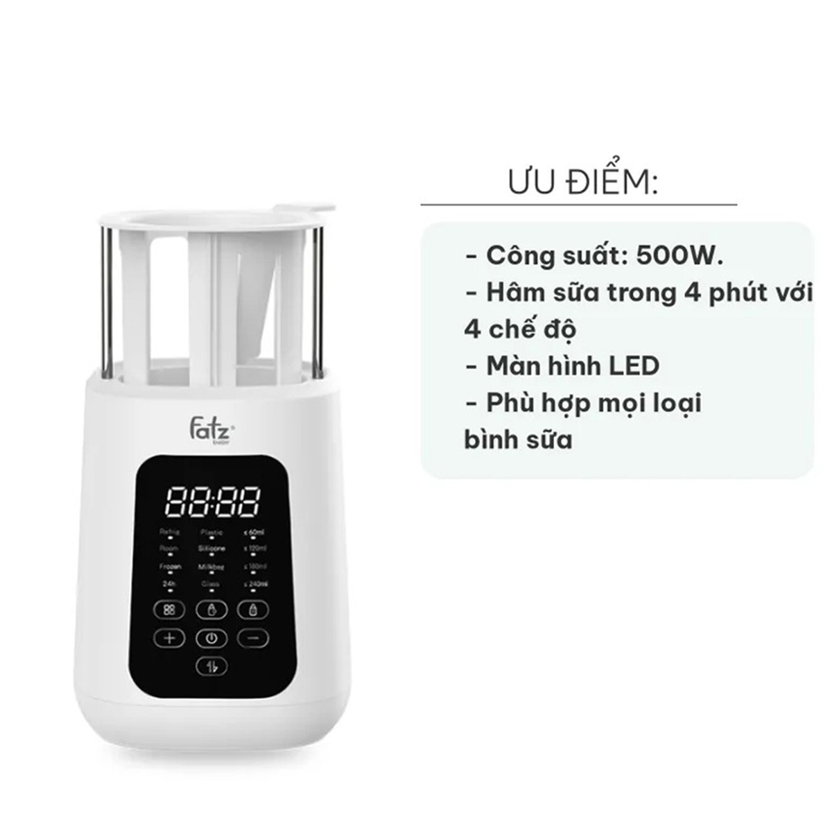 Máy hâm sữa siêu tốc Mono 12 FB3011KB - mặt trái