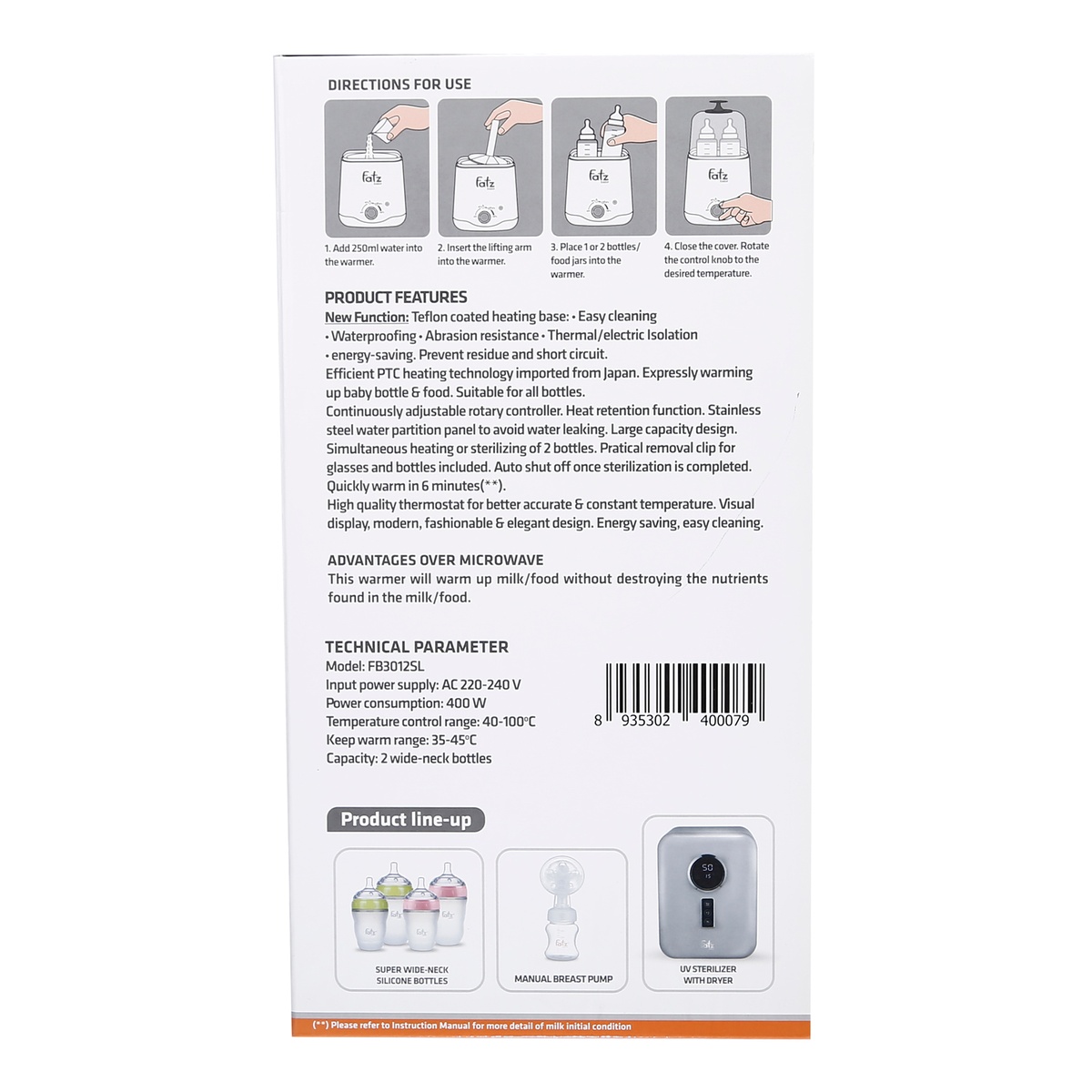 Máy hâm sữa Fatzbaby FB3012SL thế hệ mới (màu ghi-xám) - hình 11