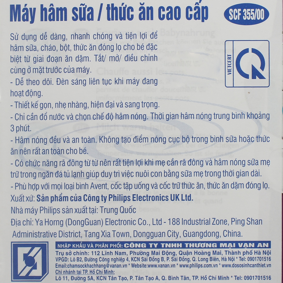 Máy hâm sữa Philip Avent SCF 355/00 - hình 8