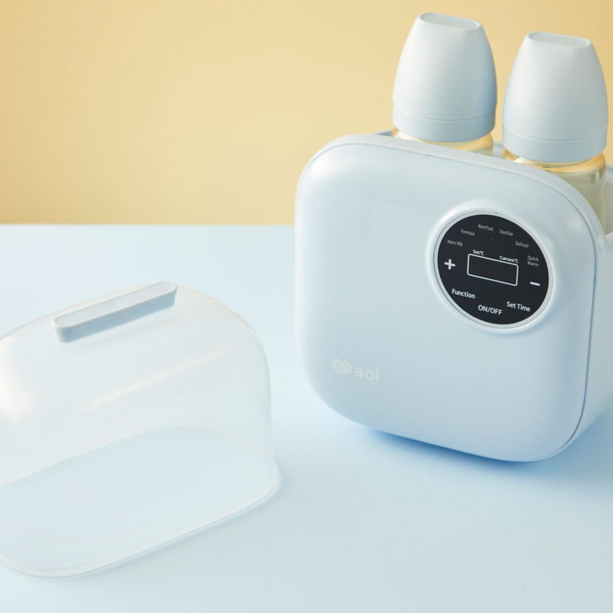 Máy hâm sữa tiệt trùng Aoi Cube - góc nghiêng