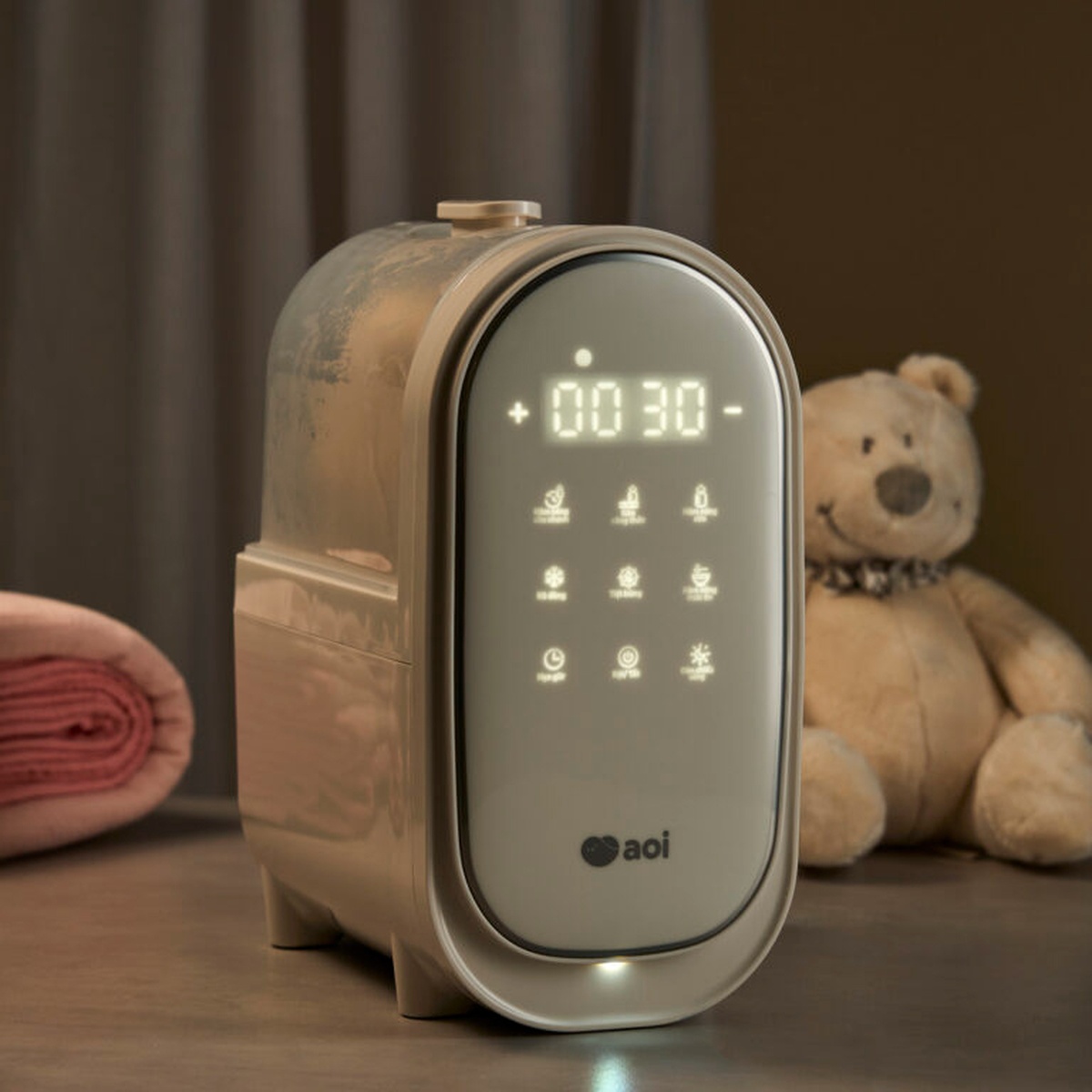 Máy hâm sữa tiệt trùng Aoi Pupa - mặt sau