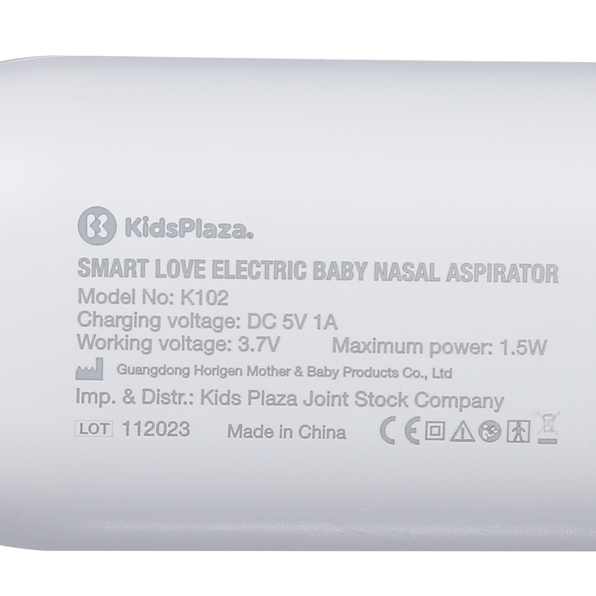 Máy hút mũi điện tử KidsPlaza Smart Love K102 - góc nghiêng