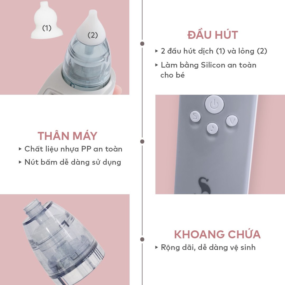 Máy hút mũi điện tử Moaz BéBé MB – 010 - góc nghiêng