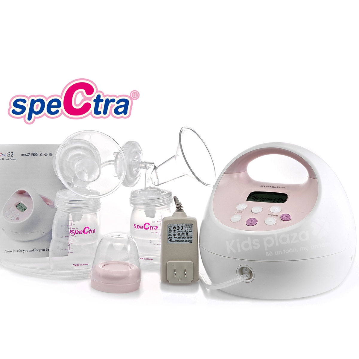 Máy hút sữa Spectra S2 hút 2 bên - mặt trái