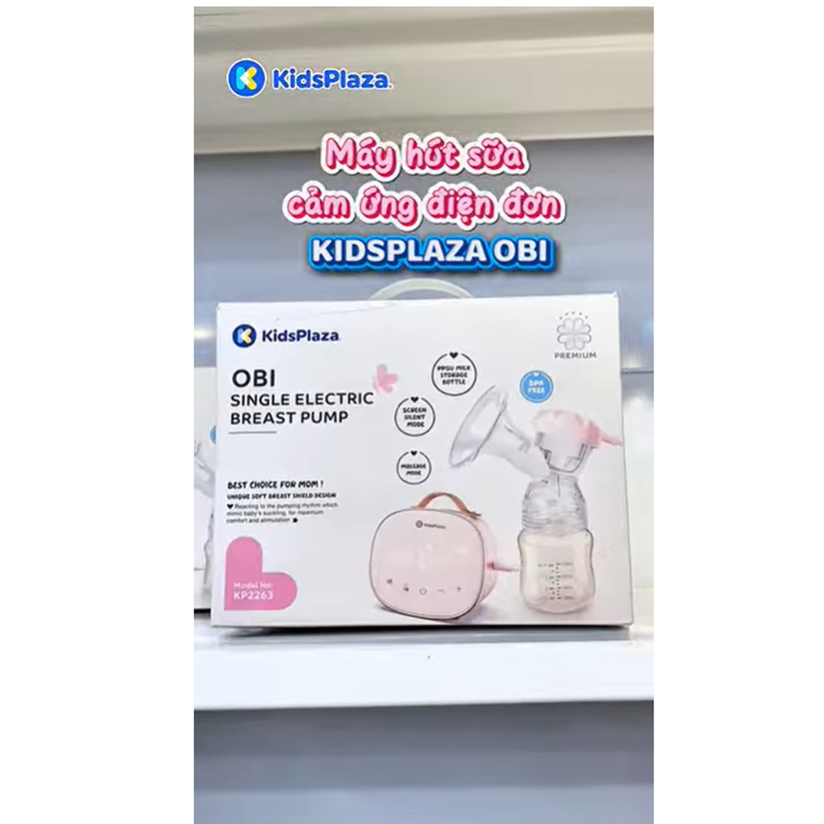 Máy hút sữa cảm ứng điện đơn KidsPlaza Obi - video
