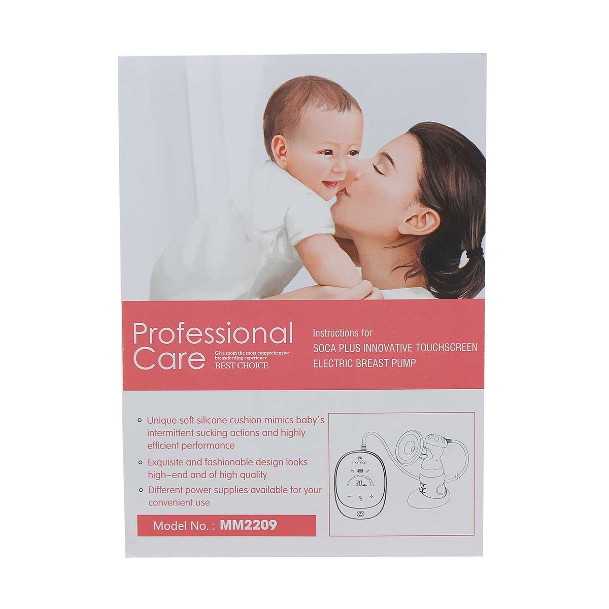 Máy hút sữa cảm ứng Soca Mamago Plus - góc nghiêng