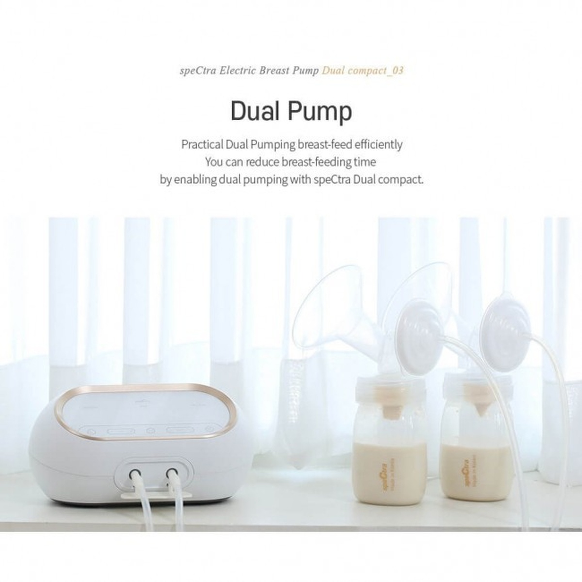 Máy hút sữa điện đôi kép Spectra Dual Compact - góc nghiêng