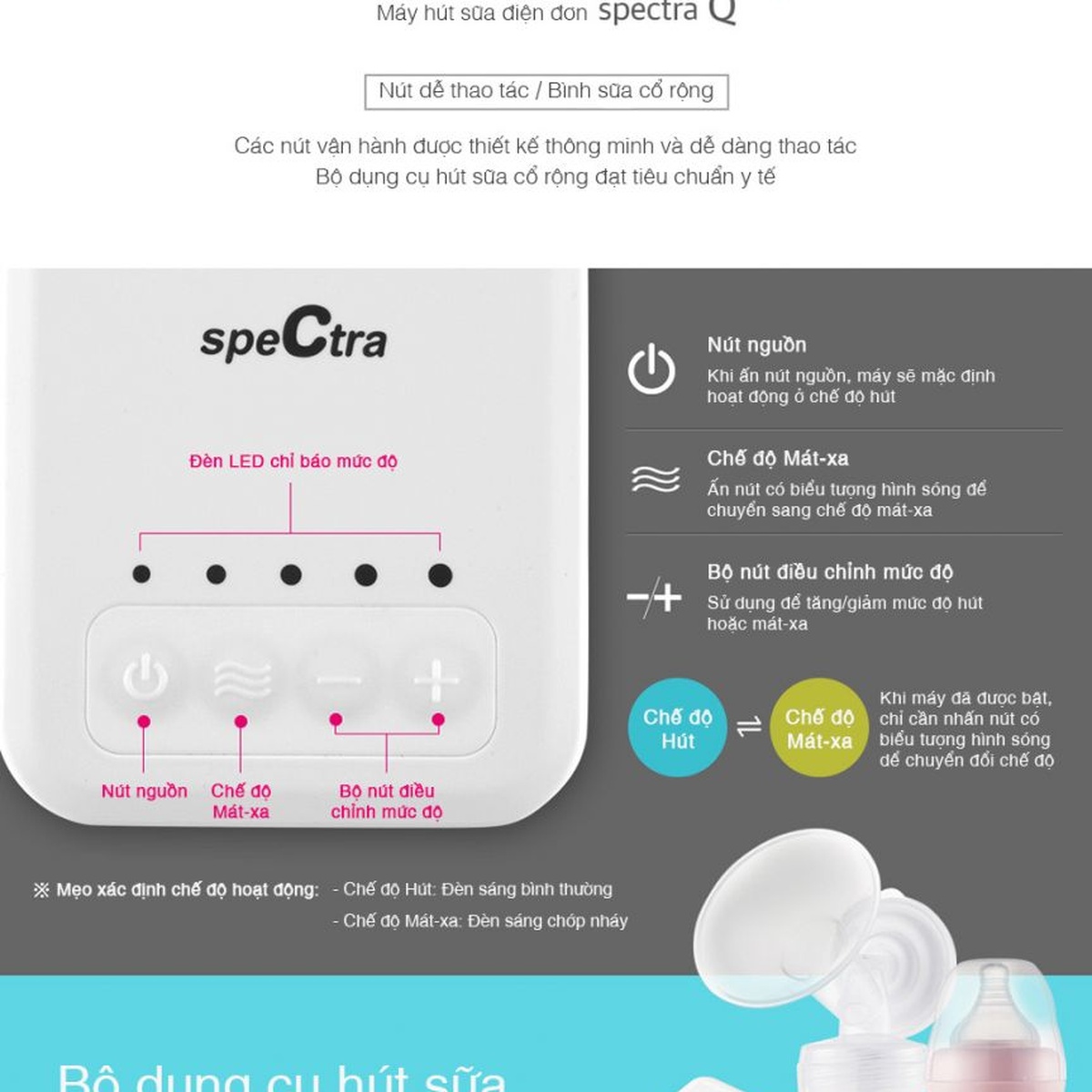 Máy hút sữa điện đơn Spectra Q - hình 7