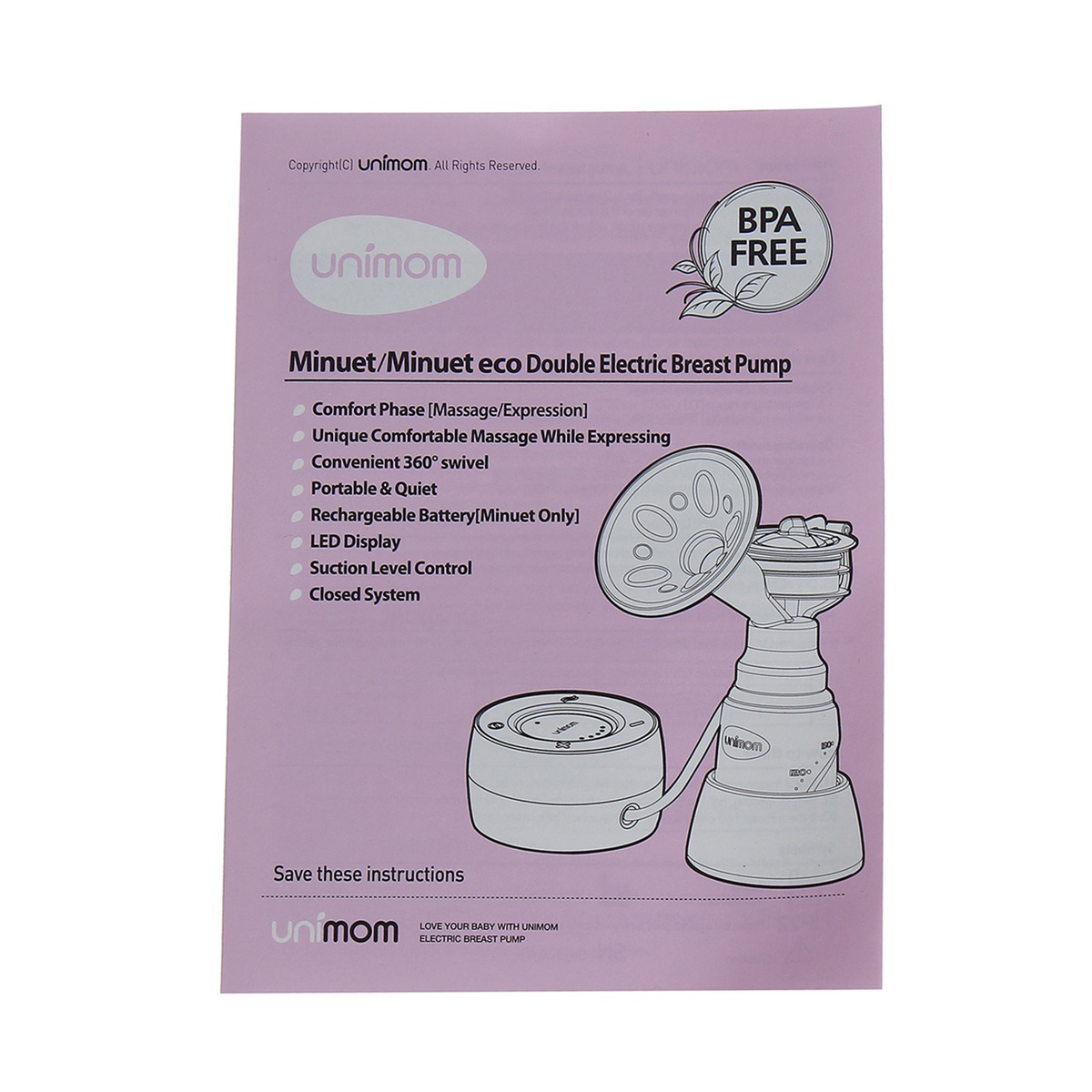 Máy hút sữa đôi Unimom Minuet UM871692 - hình 8