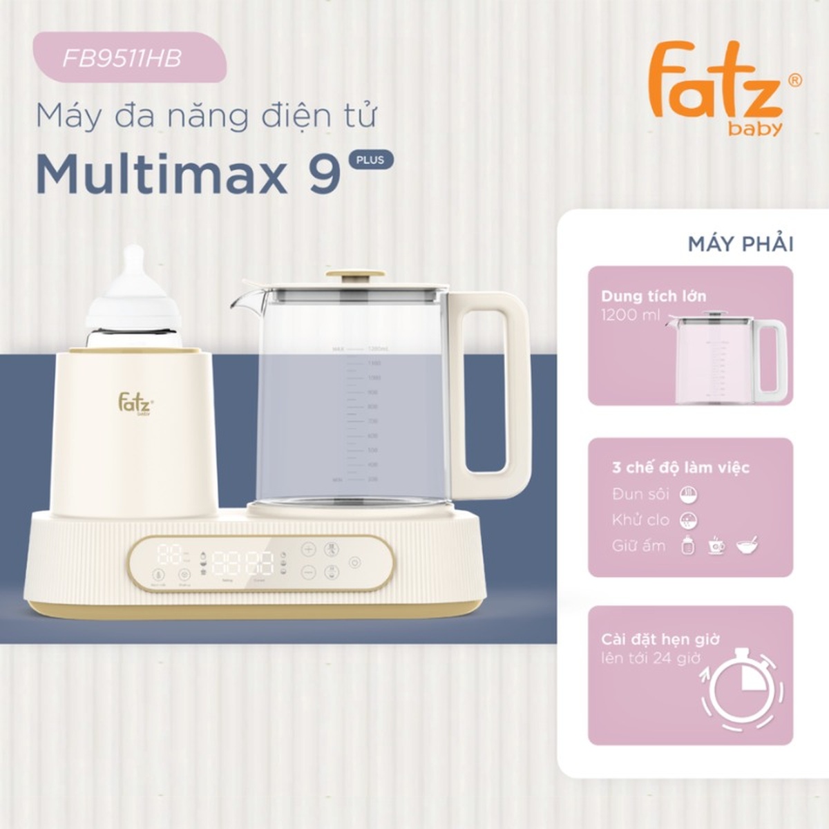 Máy lắc & hâm sữa, đun nước Fatzbaby Multimax 9 FB9511HB - hình 8
