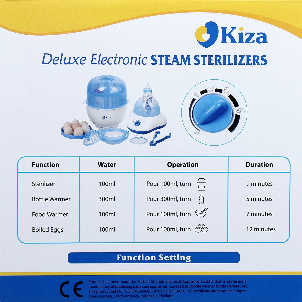 Máy tiệt trùng bình sữa Kiza 5 in 1 KZ309LS - góc nghiêng