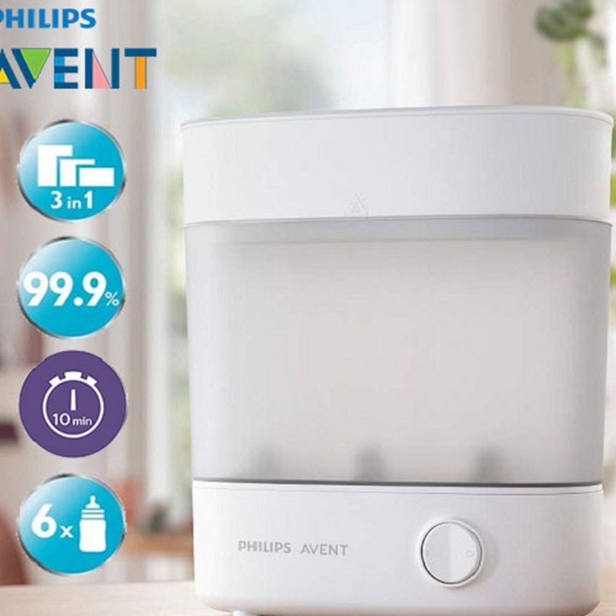 Máy tiệt trùng bình sữa Philips Avent 3in1 SCF291.00 - mặt sau