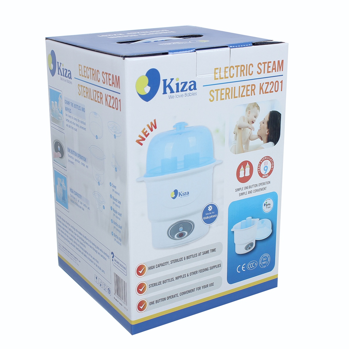 Máy tiệt trùng bình sữa Kiza Electric KZ201 - mặt sau