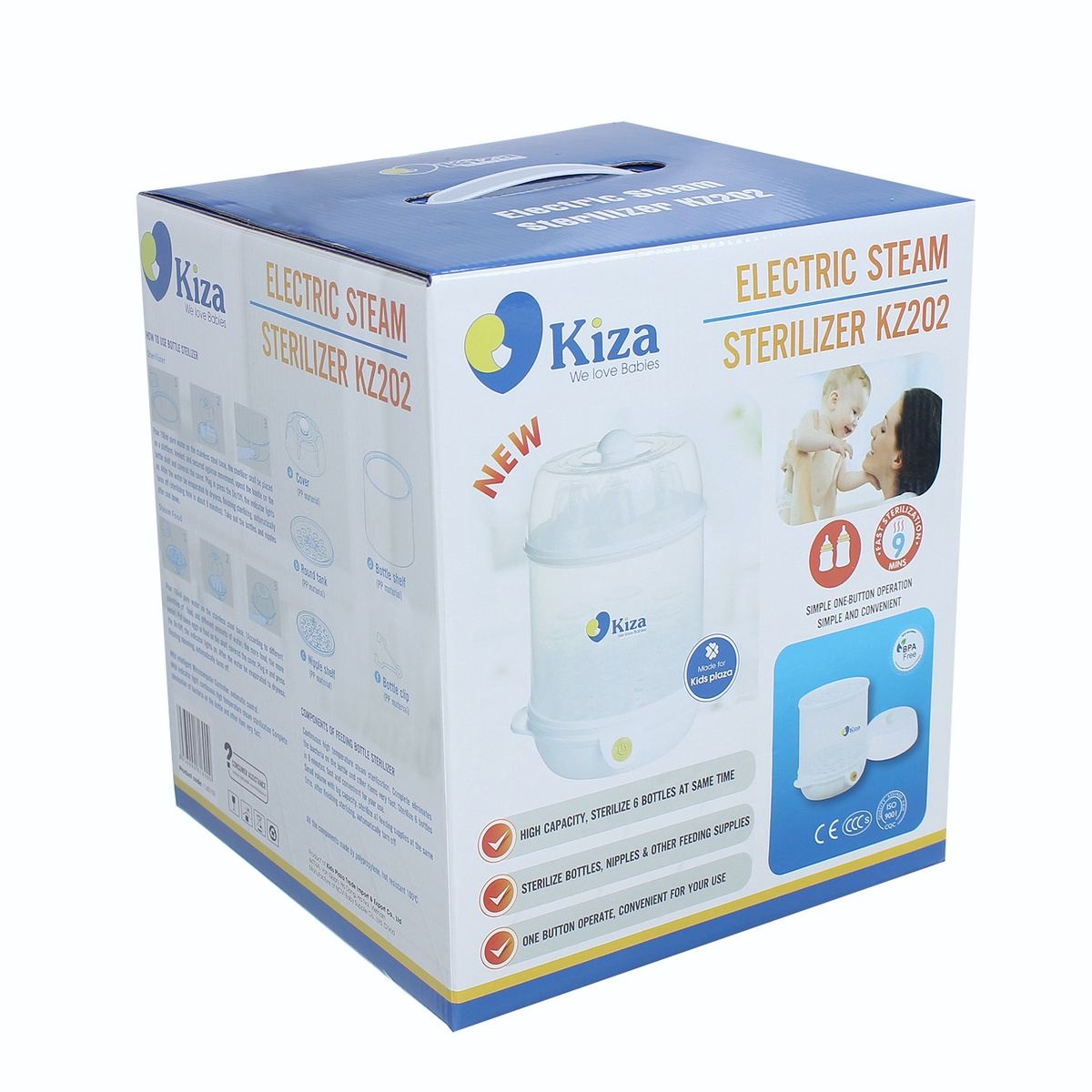Máy tiệt trùng bình sữa Kiza Electric KZ202  - góc nghiêng
